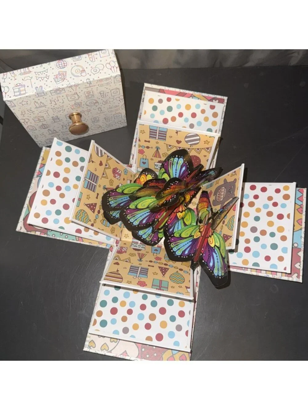 Send A Cake Butterfly Explosion Cake Box (No cake) 5 Butterflies 5”Lx5”Wx5”H